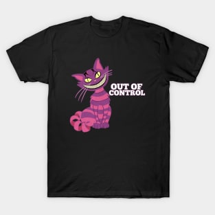 Out Of Control Crazy Cat Purple Cat T-Shirt